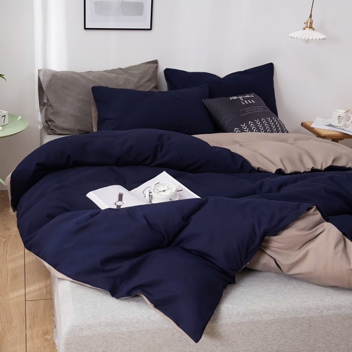 91家纺网 家纺一手货源 找家纺 蓝淋家纺 2022新款活性磨毛单品被套 卡其灰