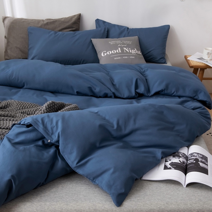 91家纺网 家纺一手货源 找家纺 蓝淋家纺 2022新款活性磨毛单品被套 蓝灰