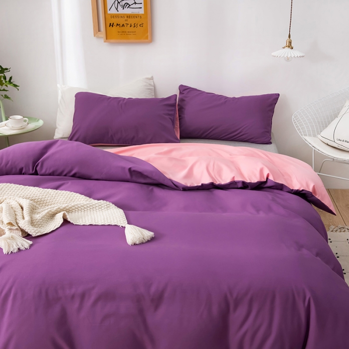 91家纺网 家纺一手货源 找家纺 蓝淋家纺 2022新款活性磨毛单品被套 魅紫玉