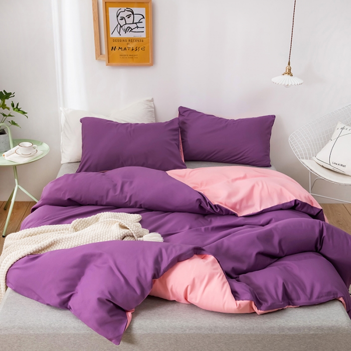 91家纺网 家纺一手货源 找家纺 蓝淋家纺 2022新款活性磨毛单品被套 魅紫玉