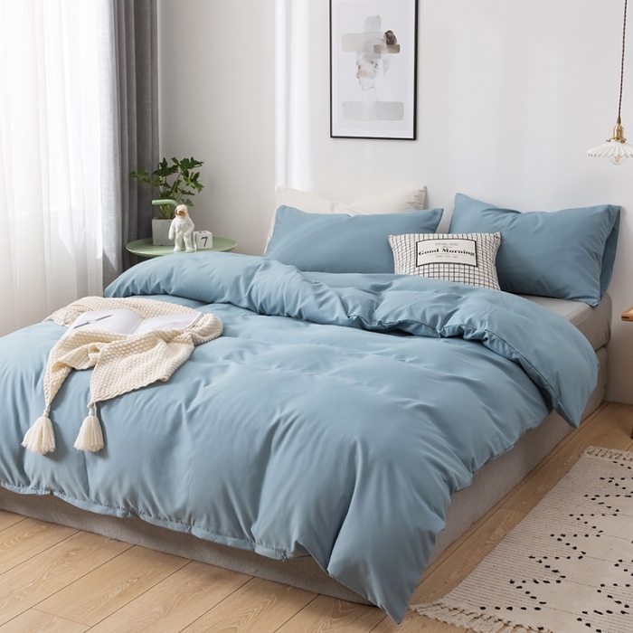 91家纺网 家纺一手货源 找家纺 蓝淋家纺 2022新款活性磨毛单品被套 墨兰