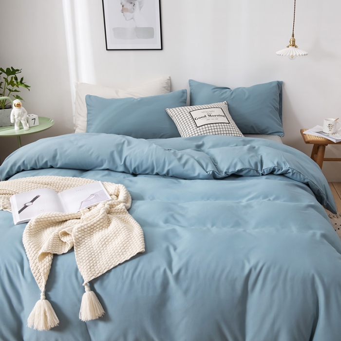 91家纺网 家纺一手货源 找家纺 蓝淋家纺 2022新款活性磨毛单品被套 墨兰