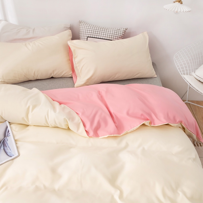 91家纺网 家纺一手货源 找家纺 蓝淋家纺 2022新款活性磨毛单品被套 奶白玉