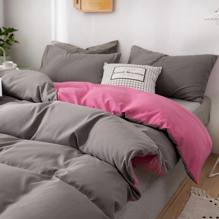 91家纺网 家纺一手货源 找家纺 蓝淋家纺 2022新款活性磨毛单品被套 胭脂灰