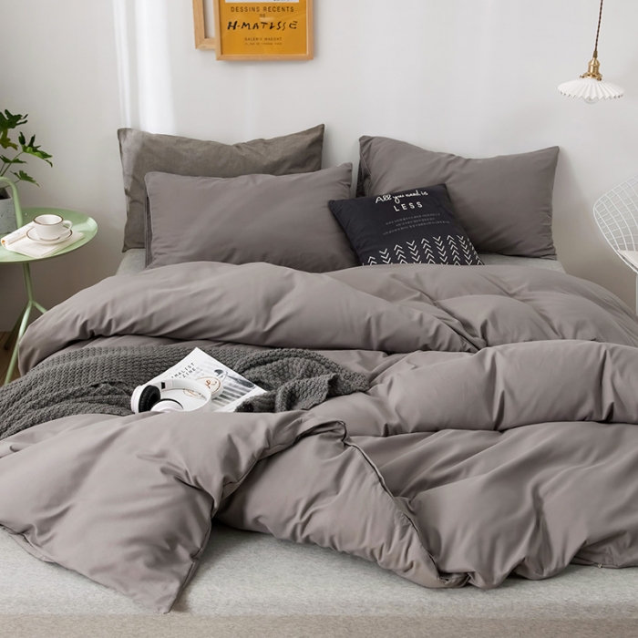 91家纺网 家纺一手货源 找家纺 蓝淋家纺 2022新款活性磨毛单品被套 银灰