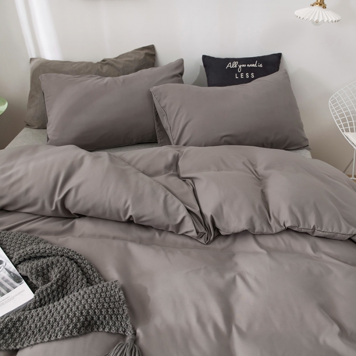 91家纺网 家纺一手货源 找家纺 蓝淋家纺 2022新款活性磨毛单品被套 银灰