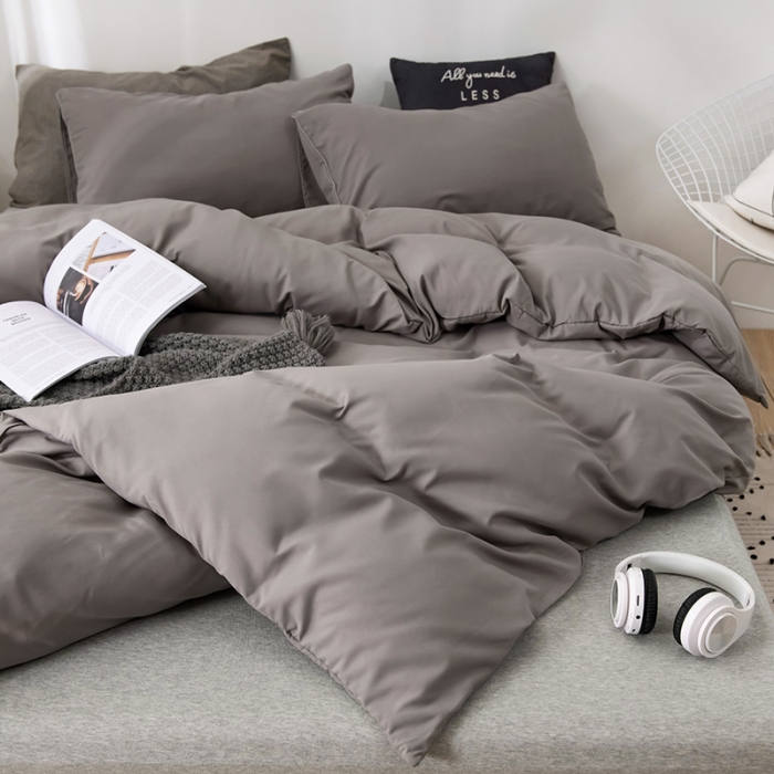 91家纺网 家纺一手货源 找家纺 蓝淋家纺 2022新款活性磨毛单品被套 银灰