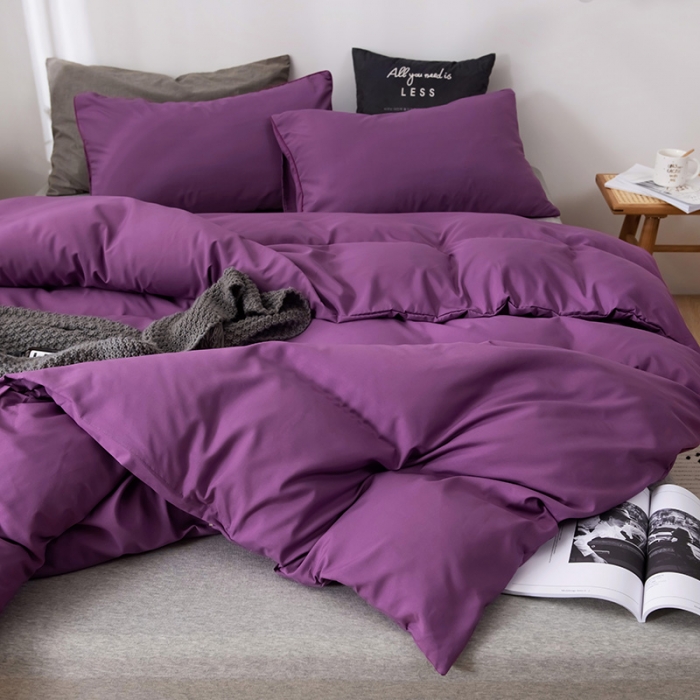 91家纺网 家纺一手货源 找家纺 蓝淋家纺 2022新款活性磨毛单品被套 紫色