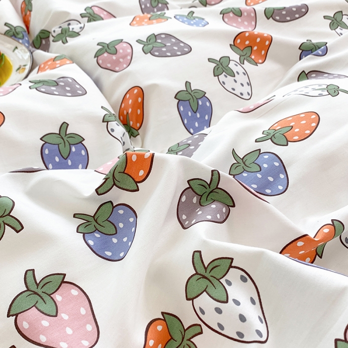 91家纺网 家纺一手货源 找家纺 怡家居 2022春季新款全棉四件套 彩色莓莓