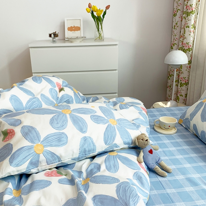 91家纺网 家纺一手货源 找家纺 怡家居 2022春季新款全棉四件套 荷香