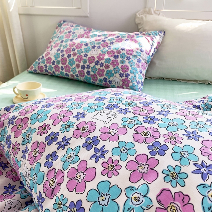 91家纺网 家纺一手货源 找家纺 怡家居 2022春季新款全棉四件套 花趣