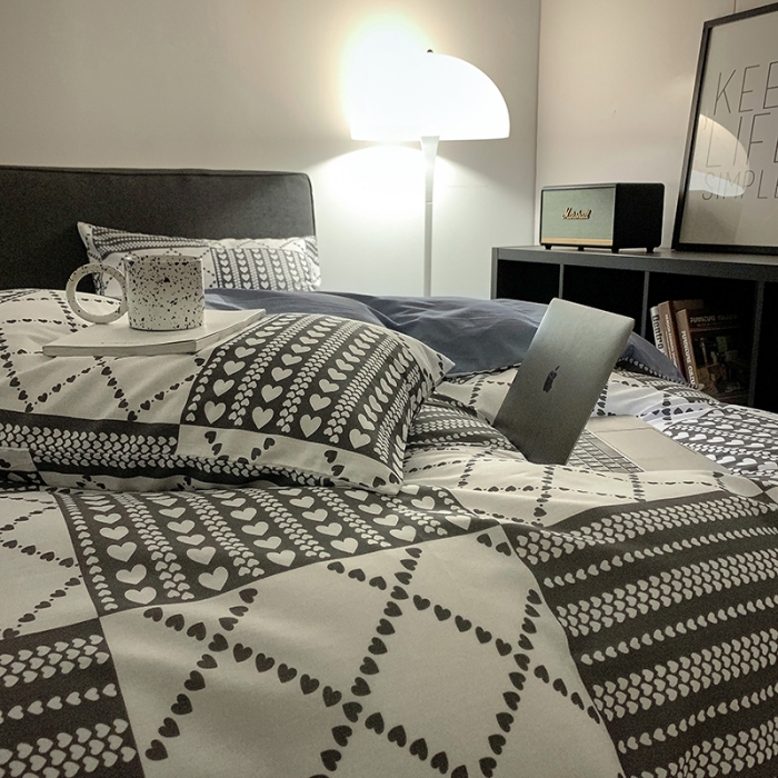 91家纺网 家纺一手货源 找家纺 怡家居 2022春季新款全棉四件套 简单爱