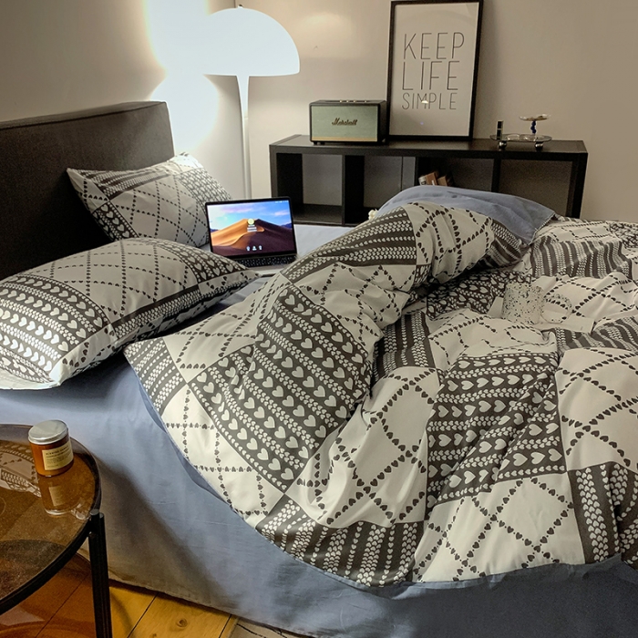 91家纺网 家纺一手货源 找家纺 怡家居 2022春季新款全棉四件套 简单爱