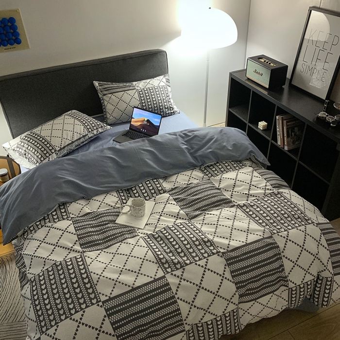 91家纺网 家纺一手货源 找家纺 怡家居 2022春季新款全棉四件套 简单爱