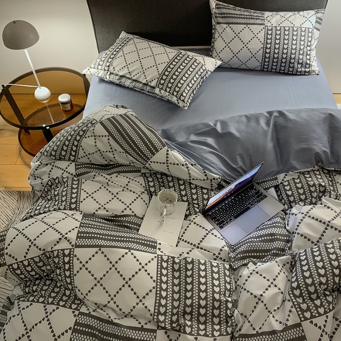 91家纺网 家纺一手货源 找家纺 怡家居 2022春季新款全棉四件套 简单爱