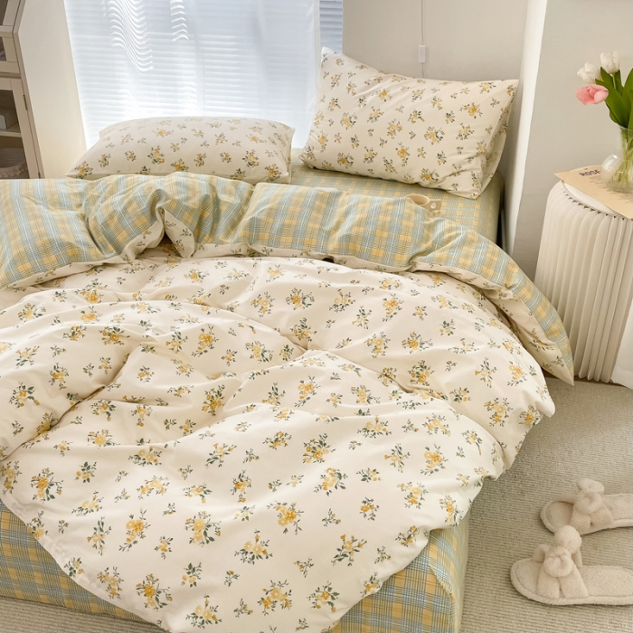 91家纺网 家纺一手货源 找家纺 怡家居 2022春季新款全棉四件套 可人