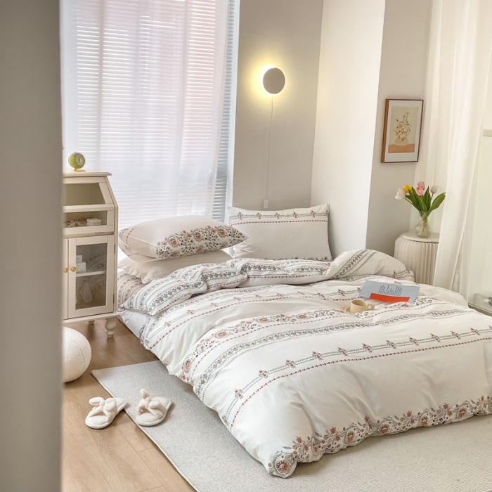 91家纺网 家纺一手货源 找家纺 怡家居 2022春季新款全棉四件套 流苏