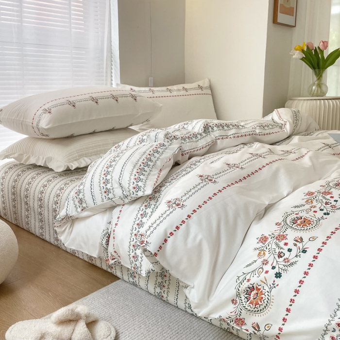 91家纺网 家纺一手货源 找家纺 怡家居 2022春季新款全棉四件套 流苏