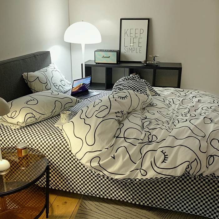 91家纺网 家纺一手货源 找家纺 怡家居 2022春季新款全棉四件套 莫愁