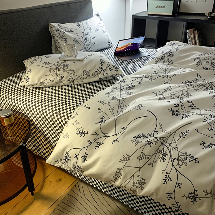 91家纺网 家纺一手货源 找家纺 怡家居 2022春季新款全棉四件套 青翼