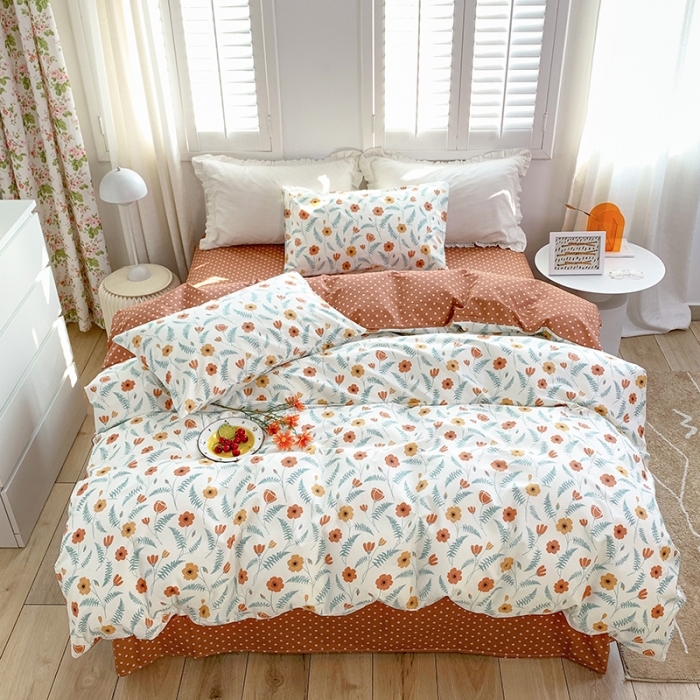 91家纺网 家纺一手货源 找家纺 怡家居 2022春季新款全棉四件套 清芳