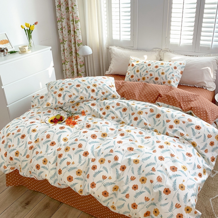 91家纺网 家纺一手货源 找家纺 怡家居 2022春季新款全棉四件套 清芳