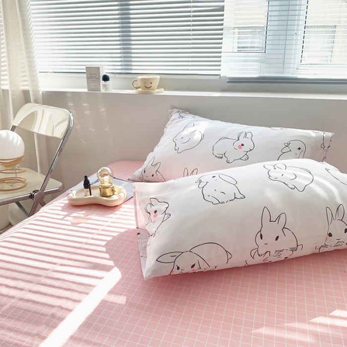 91家纺网 家纺一手货源 找家纺 怡家居 2022春季新款全棉四件套 大白兔