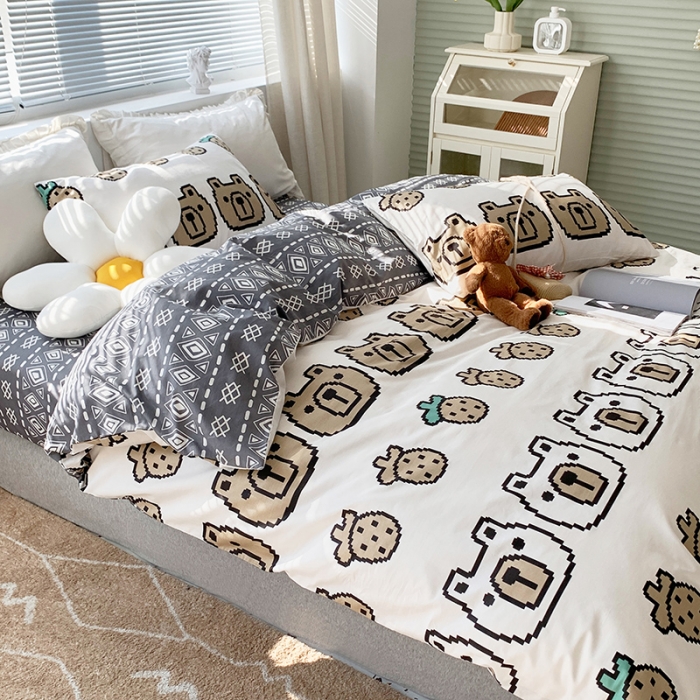 91家纺网 家纺一手货源 找家纺 怡家居 2022春季新款全棉四件套 朵拉