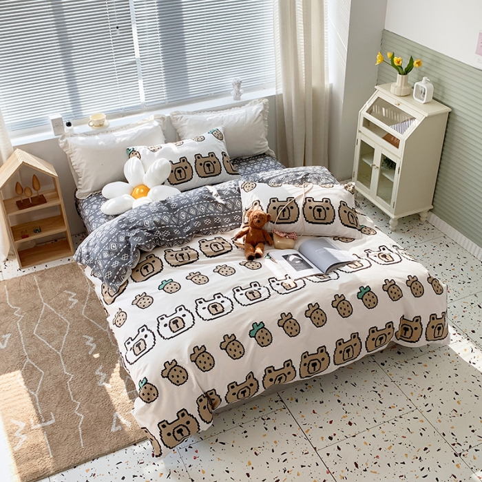 91家纺网 家纺一手货源 找家纺 怡家居 2022春季新款全棉四件套 朵拉