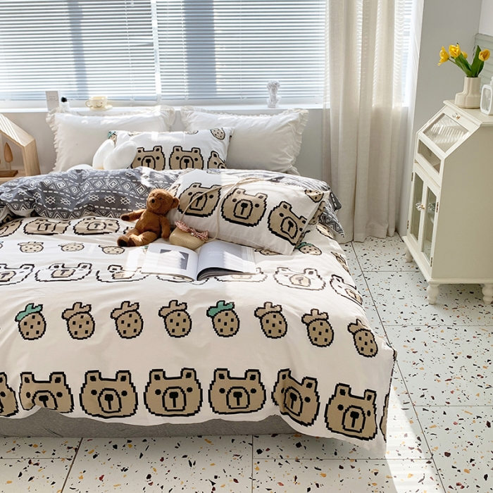 91家纺网 家纺一手货源 找家纺 怡家居 2022春季新款全棉四件套 朵拉