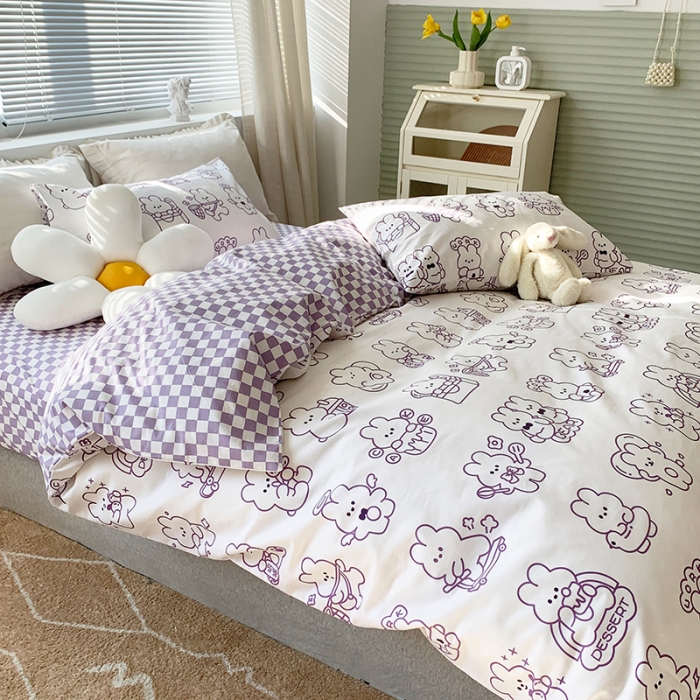 91家纺网 家纺一手货源 找家纺 怡家居 2022春季新款全棉四件套 好朋友