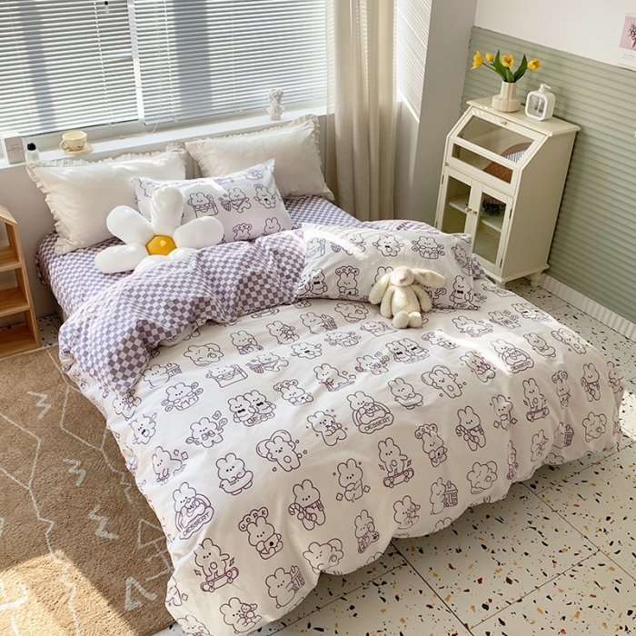 91家纺网 家纺一手货源 找家纺 怡家居 2022春季新款全棉四件套 好朋友