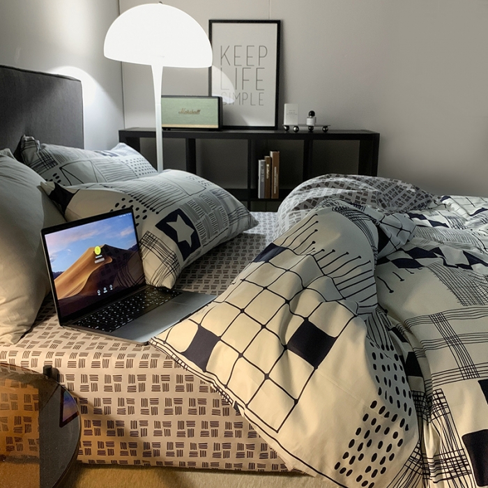 91家纺网 家纺一手货源 找家纺 怡家居 2022春季新款全棉四件套 克里