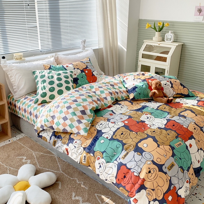 91家纺网 家纺一手货源 找家纺 怡家居 2022春季新款全棉四件套 玛卡龙