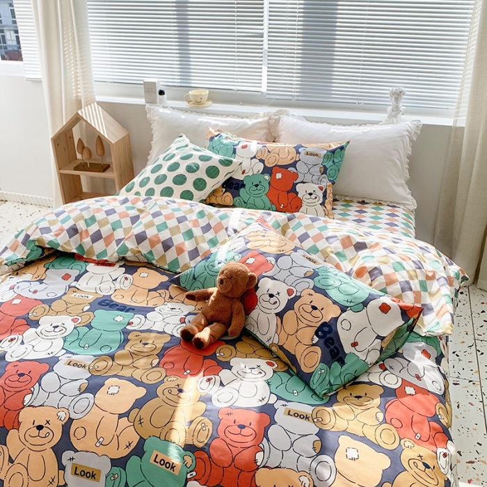 91家纺网 家纺一手货源 找家纺 怡家居 2022春季新款全棉四件套 玛卡龙