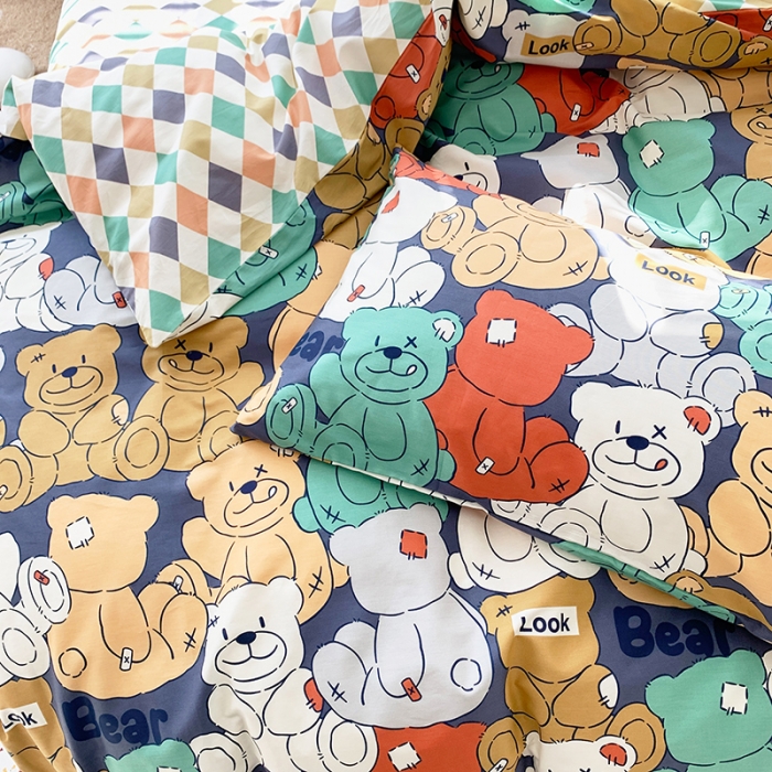 91家纺网 家纺一手货源 找家纺 怡家居 2022春季新款全棉四件套 玛卡龙