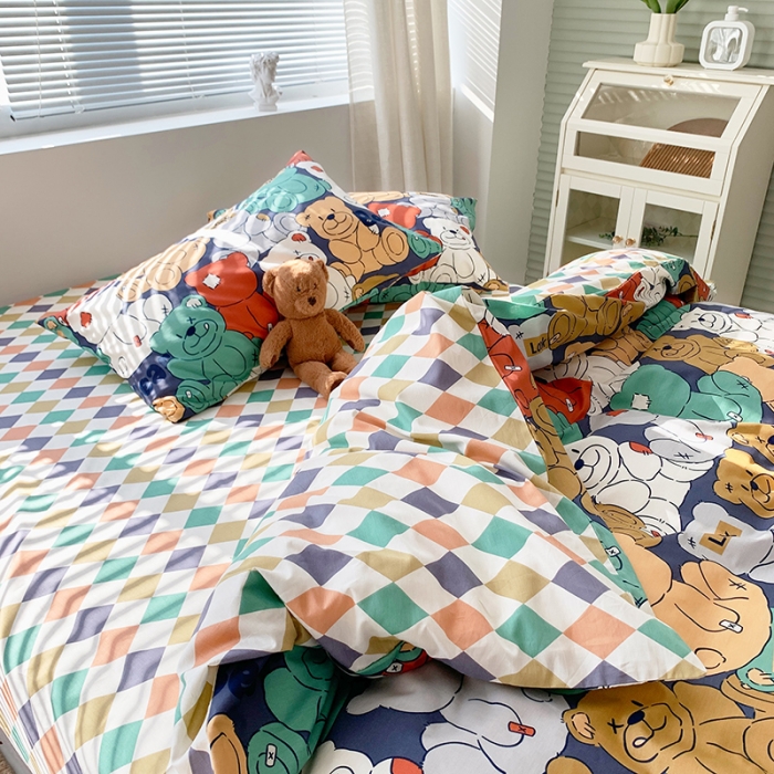 91家纺网 家纺一手货源 找家纺 怡家居 2022春季新款全棉四件套 玛卡龙