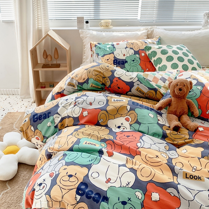 91家纺网 家纺一手货源 找家纺 怡家居 2022春季新款全棉四件套 玛卡龙