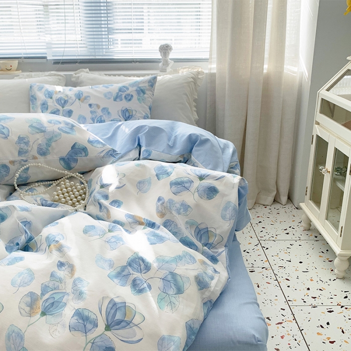 91家纺网 家纺一手货源 找家纺 怡家居 2022春季新款全棉四件套 秋水伊人