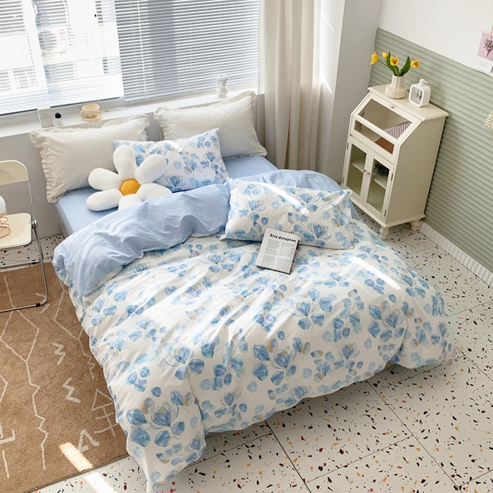 91家纺网 家纺一手货源 找家纺 怡家居 2022春季新款全棉四件套 秋水伊人