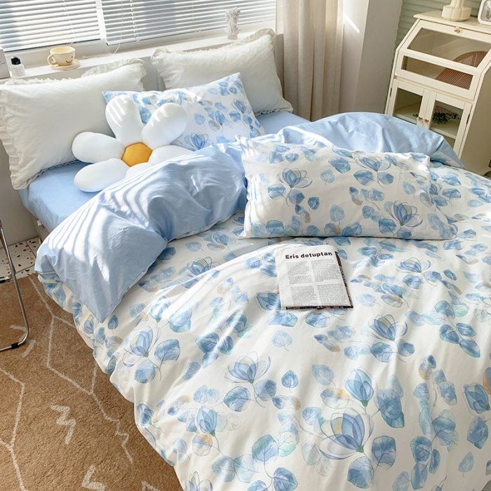 91家纺网 家纺一手货源 找家纺 怡家居 2022春季新款全棉四件套 秋水伊人