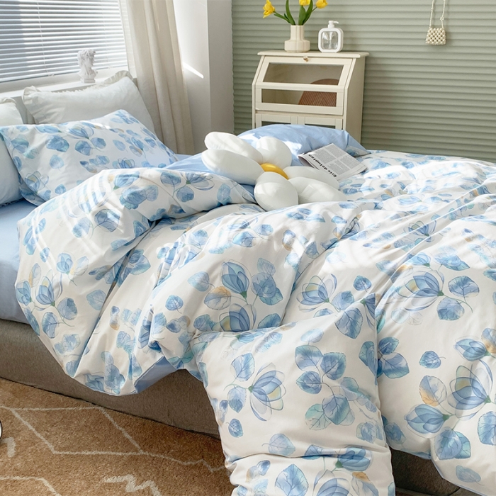 91家纺网 家纺一手货源 找家纺 怡家居 2022春季新款全棉四件套 秋水伊人