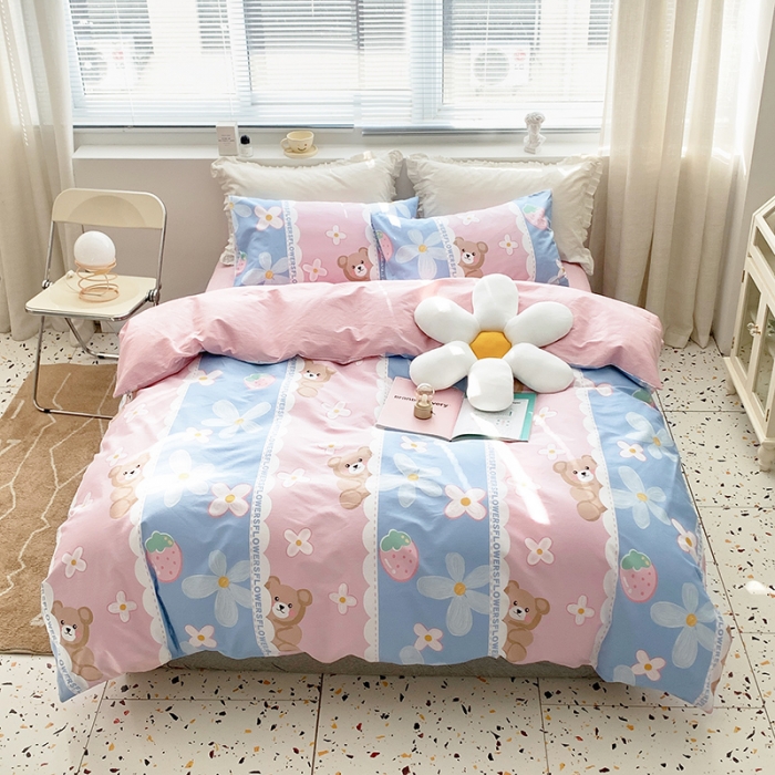 91家纺网 家纺一手货源 找家纺 怡家居 2022春季新款全棉四件套 小欢喜