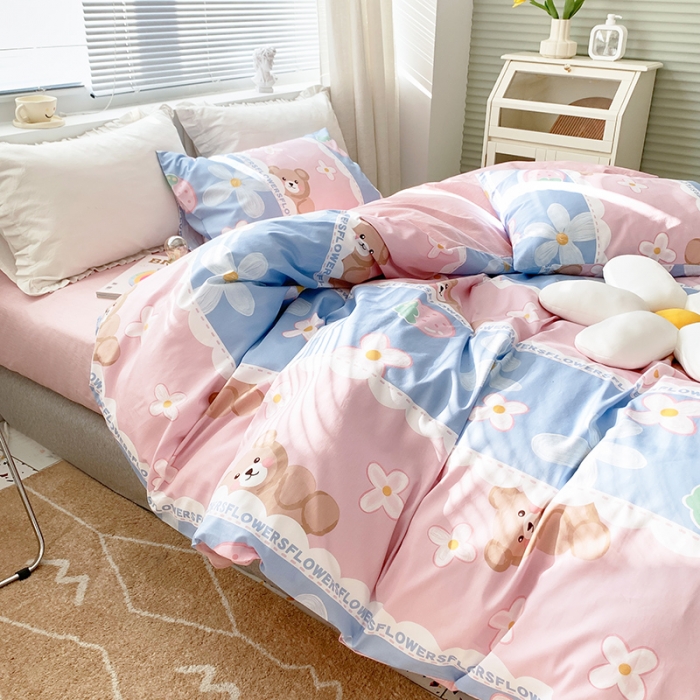 91家纺网 家纺一手货源 找家纺 怡家居 2022春季新款全棉四件套 小欢喜