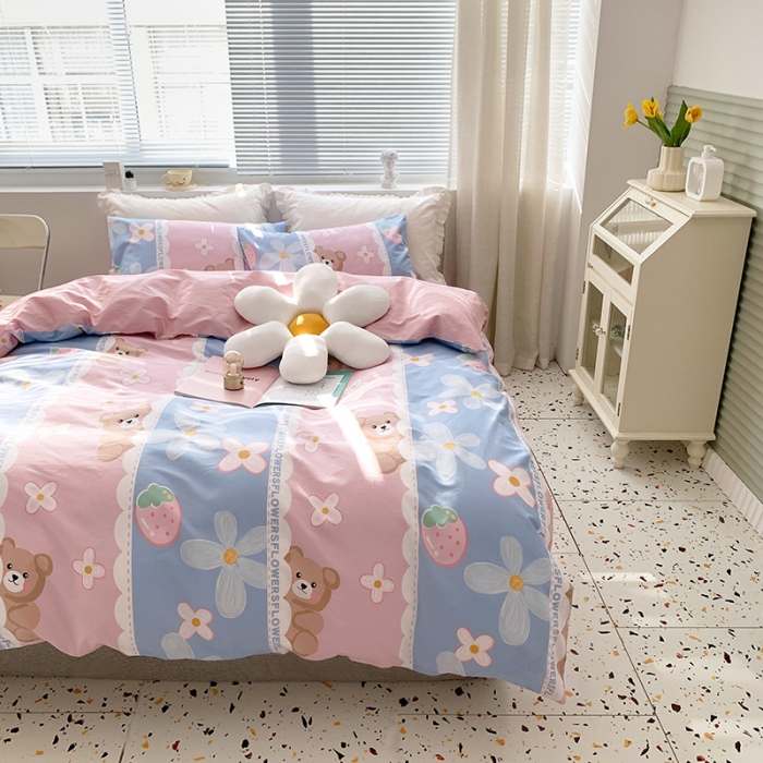 91家纺网 家纺一手货源 找家纺 怡家居 2022春季新款全棉四件套 小欢喜