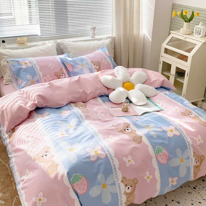 91家纺网 家纺一手货源 找家纺 怡家居 2022春季新款全棉四件套 小欢喜