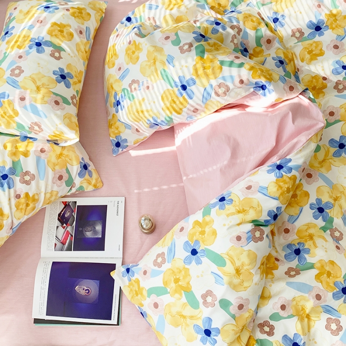 91家纺网 家纺一手货源 找家纺 怡家居 2022春季新款全棉四件套 幸运花