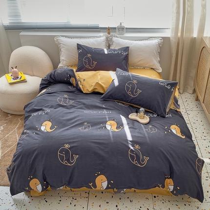 91家纺网 家纺一手货源 找家纺 怡家居 2022春季新款全棉四件套 小海豚