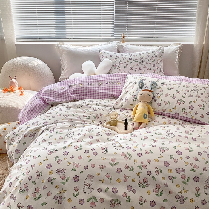 91家纺网 家纺一手货源 找家纺 怡家居 2022春季新款全棉四件套 安迪