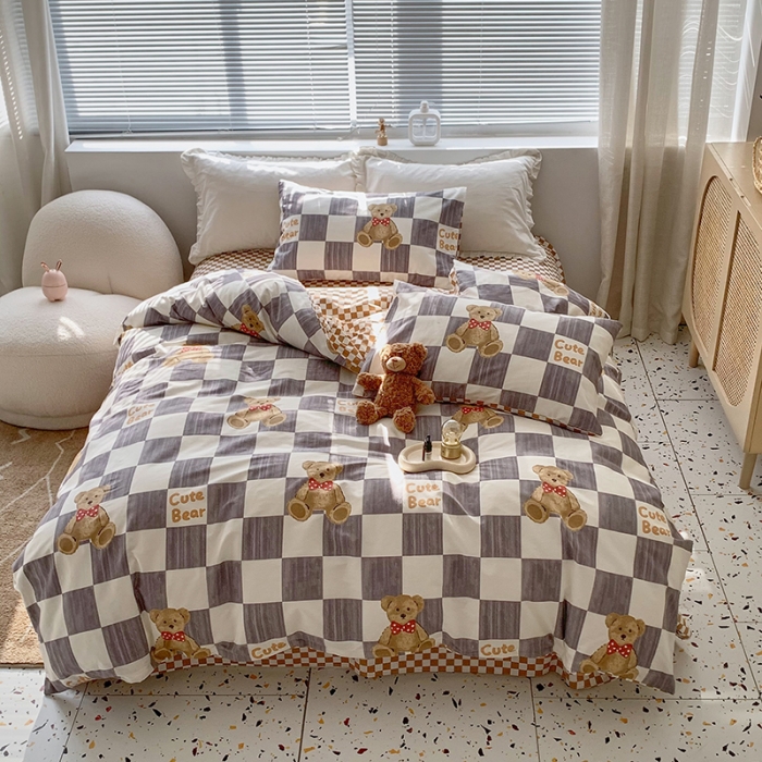 91家纺网 家纺一手货源 找家纺 怡家居 2022春季新款全棉四件套 贝贝熊